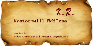 Kratochwill Rózsa névjegykártya